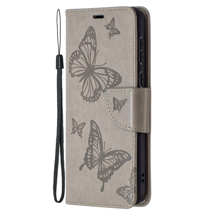 For Huawei P50 Two Butterflies Embossing Pattern Horizontal Flip Leather Case with Holder & Card Slot & Wallet & Lanyard