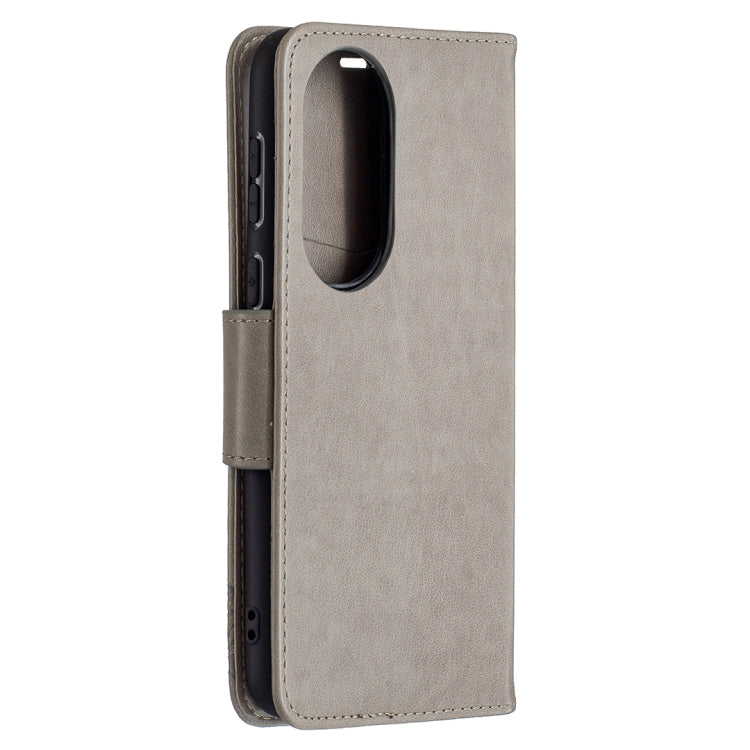 For Huawei P50 Two Butterflies Embossing Pattern Horizontal Flip Leather Case with Holder & Card Slot & Wallet & Lanyard