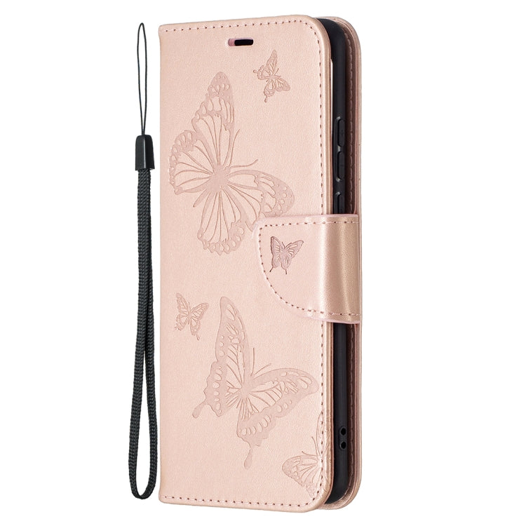 For Huawei P50 Pro Two Butterflies Embossing Pattern Horizontal Flip Leather Case with Holder & Card Slot & Wallet & Lanyard
