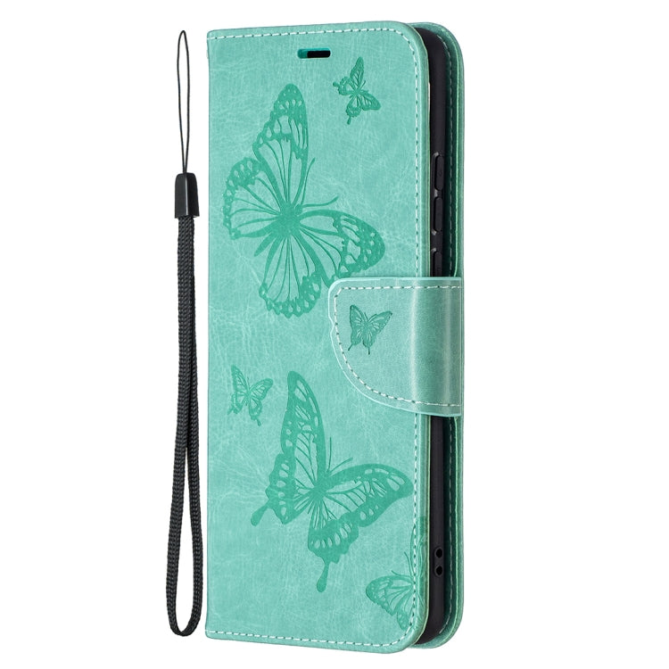 For Huawei P50 Pro Two Butterflies Embossing Pattern Horizontal Flip Leather Case with Holder & Card Slot & Wallet & Lanyard