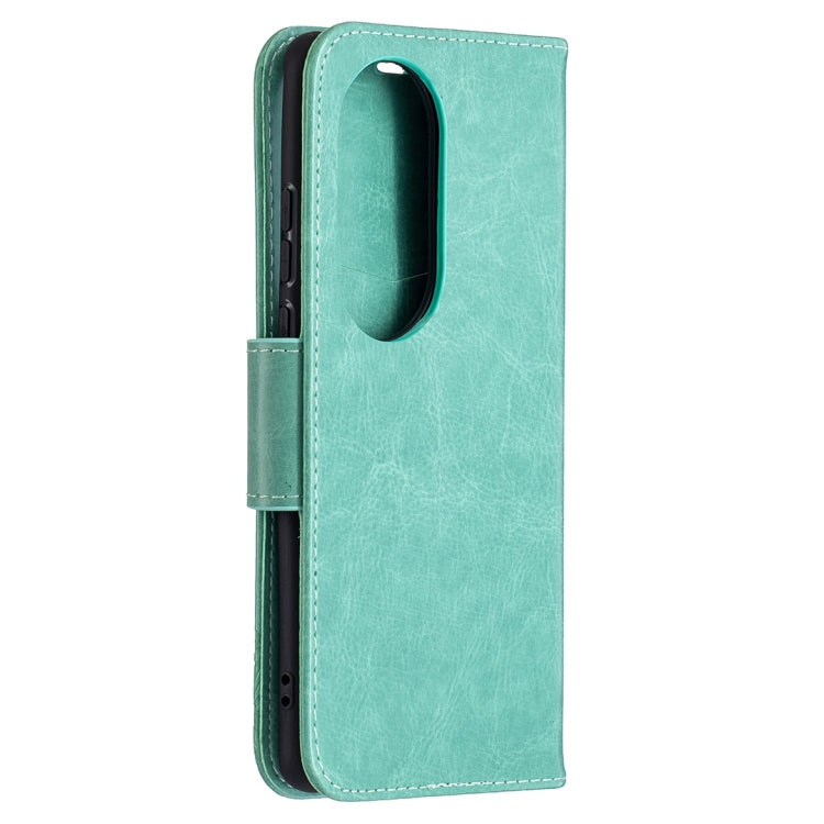 For Huawei P50 Pro Two Butterflies Embossing Pattern Horizontal Flip Leather Case with Holder & Card Slot & Wallet & Lanyard