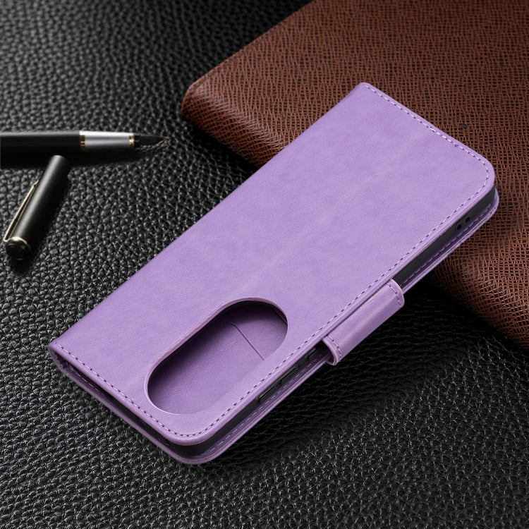 For Huawei P50 Pro Two Butterflies Embossing Pattern Horizontal Flip Leather Case with Holder & Card Slot & Wallet & Lanyard