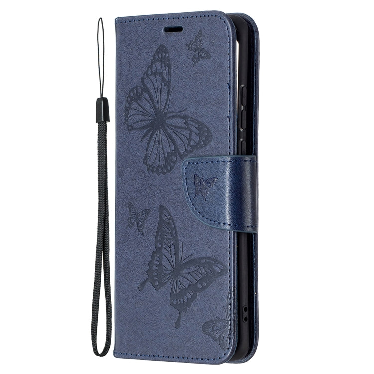 For Huawei P50 Pro Two Butterflies Embossing Pattern Horizontal Flip Leather Case with Holder & Card Slot & Wallet & Lanyard