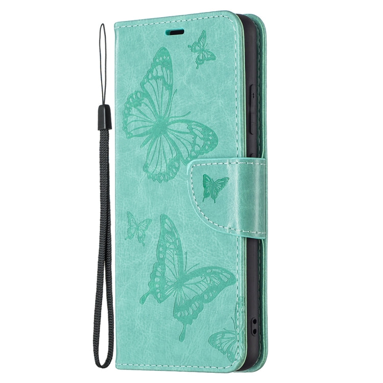 For Samsung Galaxy A32 4G Two Butterflies Embossing Pattern Horizontal Flip Leather Case with Holder & Card Slot & Wallet & Lanyard
