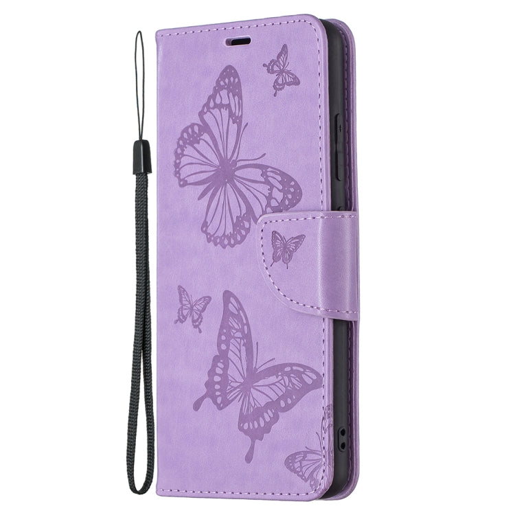For Samsung Galaxy A32 4G Two Butterflies Embossing Pattern Horizontal Flip Leather Case with Holder & Card Slot & Wallet & Lanyard