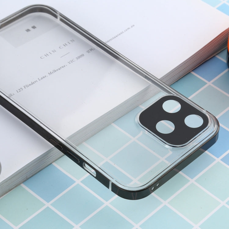 For iPhone 12 / 12 Pro Stainless Steel + Acrylic Protective Case