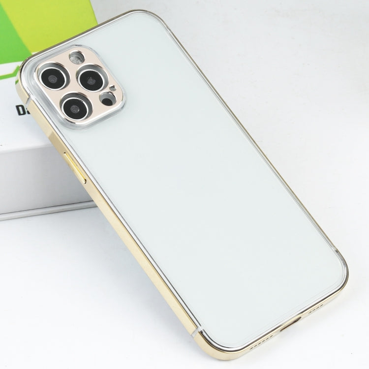 For iPhone 12 Pro Max Stainless Steel + Acrylic Protective Case