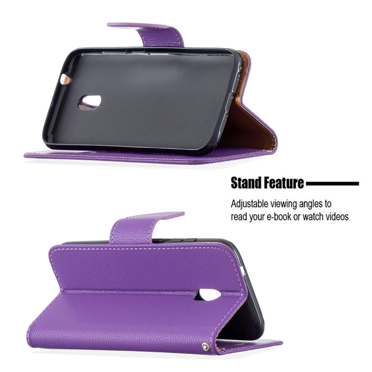 For Nokia C1 Plus Litchi Texture Pure Color Horizontal Flip Leather Case with Holder & Card Slots & Wallet & Lanyard