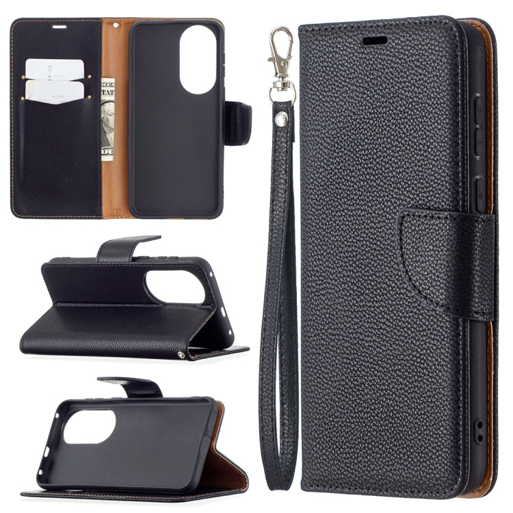 For Huawei P50 Litchi Texture Pure Color Horizontal Flip Leather Case with Holder & Card Slots & Wallet & Lanyard