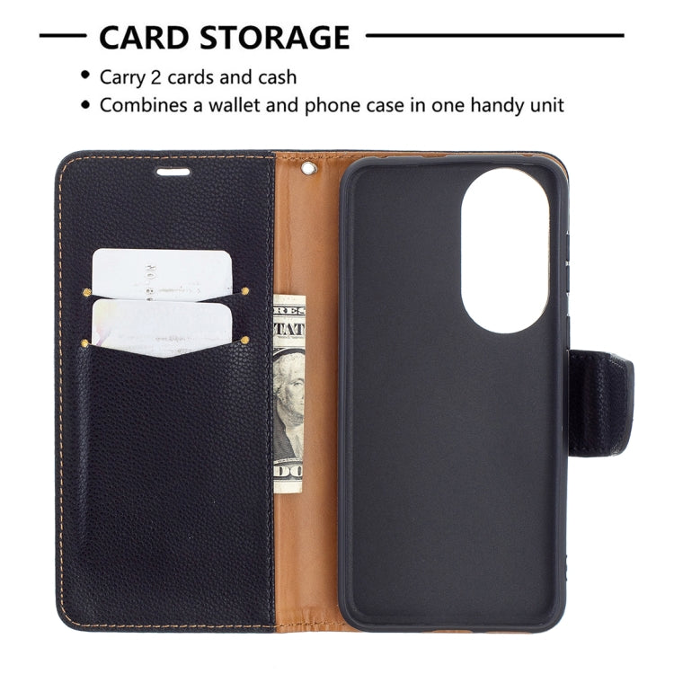 For Huawei P50 Litchi Texture Pure Color Horizontal Flip Leather Case with Holder & Card Slots & Wallet & Lanyard