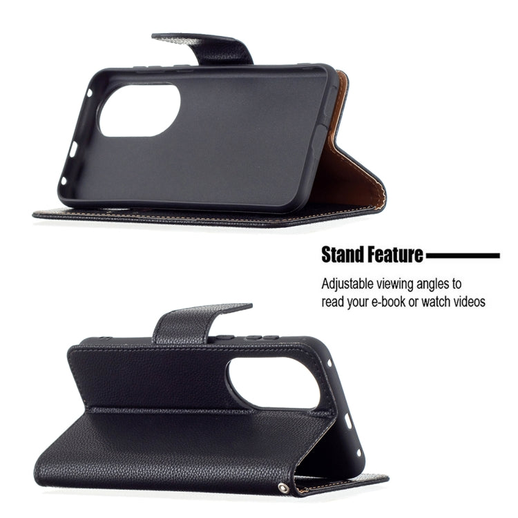 For Huawei P50 Litchi Texture Pure Color Horizontal Flip Leather Case with Holder & Card Slots & Wallet & Lanyard