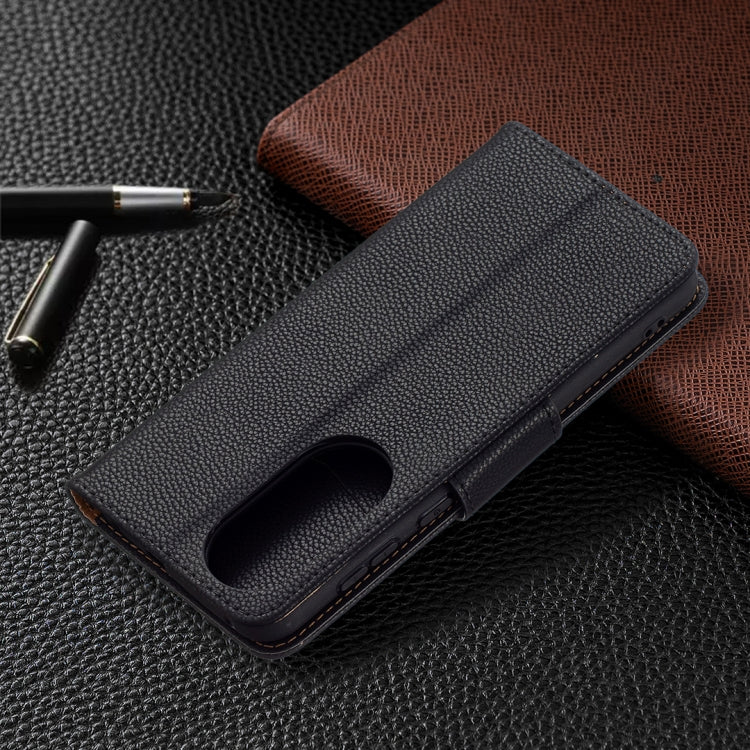 For Huawei P50 Litchi Texture Pure Color Horizontal Flip Leather Case with Holder & Card Slots & Wallet & Lanyard