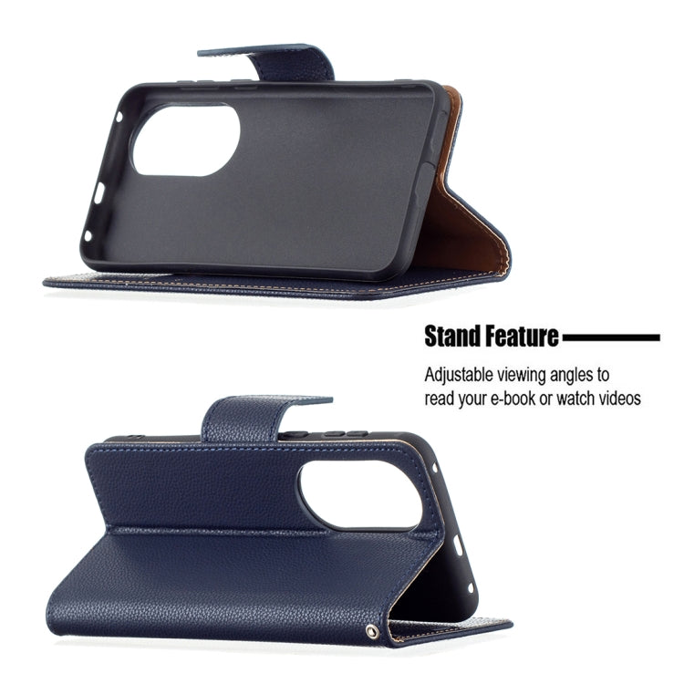 For Huawei P50 Litchi Texture Pure Color Horizontal Flip Leather Case with Holder & Card Slots & Wallet & Lanyard