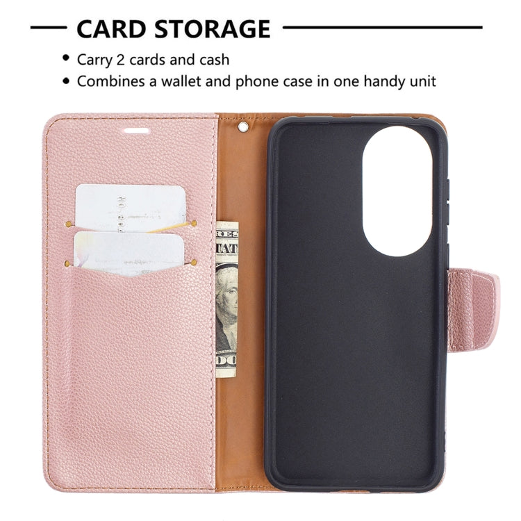 For Huawei P50 Litchi Texture Pure Color Horizontal Flip Leather Case with Holder & Card Slots & Wallet & Lanyard