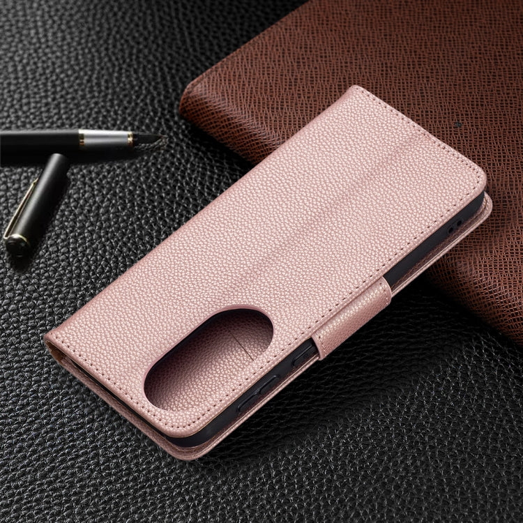 For Huawei P50 Litchi Texture Pure Color Horizontal Flip Leather Case with Holder & Card Slots & Wallet & Lanyard