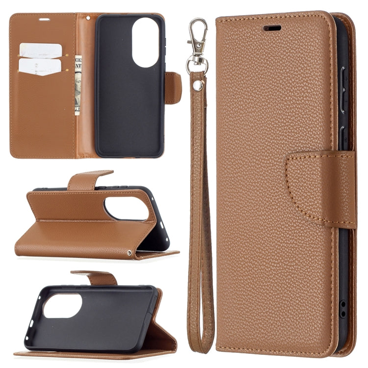 For Huawei P50 Litchi Texture Pure Color Horizontal Flip Leather Case with Holder & Card Slots & Wallet & Lanyard