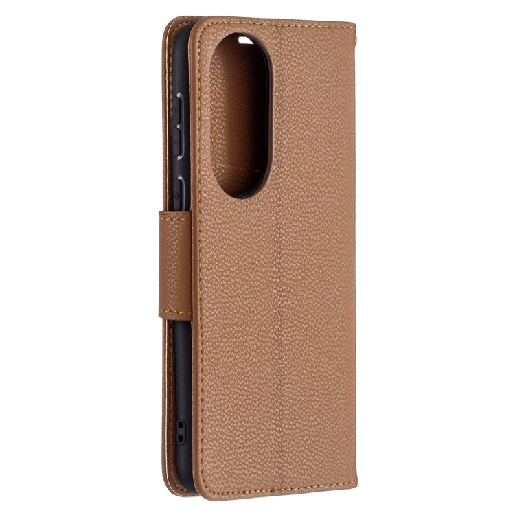For Huawei P50 Litchi Texture Pure Color Horizontal Flip Leather Case with Holder & Card Slots & Wallet & Lanyard