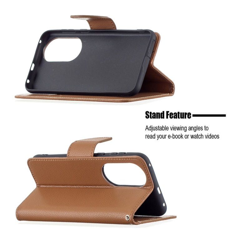 For Huawei P50 Litchi Texture Pure Color Horizontal Flip Leather Case with Holder & Card Slots & Wallet & Lanyard
