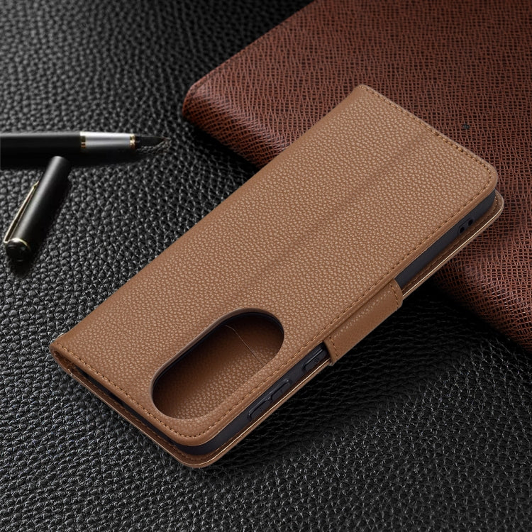 For Huawei P50 Litchi Texture Pure Color Horizontal Flip Leather Case with Holder & Card Slots & Wallet & Lanyard