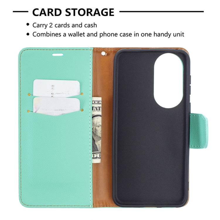 For Huawei P50 Litchi Texture Pure Color Horizontal Flip Leather Case with Holder & Card Slots & Wallet & Lanyard
