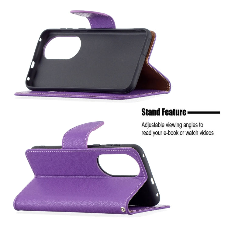For Huawei P50 Litchi Texture Pure Color Horizontal Flip Leather Case with Holder & Card Slots & Wallet & Lanyard