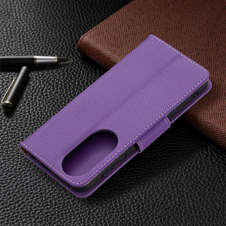 For Huawei P50 Litchi Texture Pure Color Horizontal Flip Leather Case with Holder & Card Slots & Wallet & Lanyard