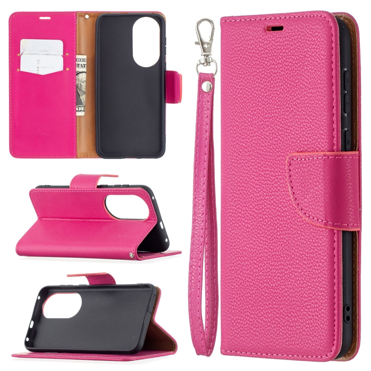 For Huawei P50 Litchi Texture Pure Color Horizontal Flip Leather Case with Holder & Card Slots & Wallet & Lanyard