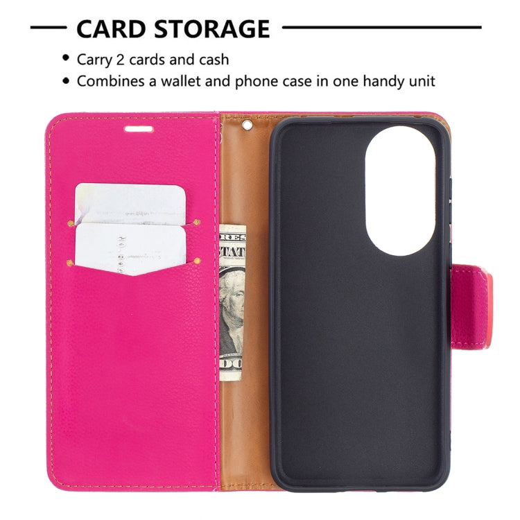For Huawei P50 Litchi Texture Pure Color Horizontal Flip Leather Case with Holder & Card Slots & Wallet & Lanyard