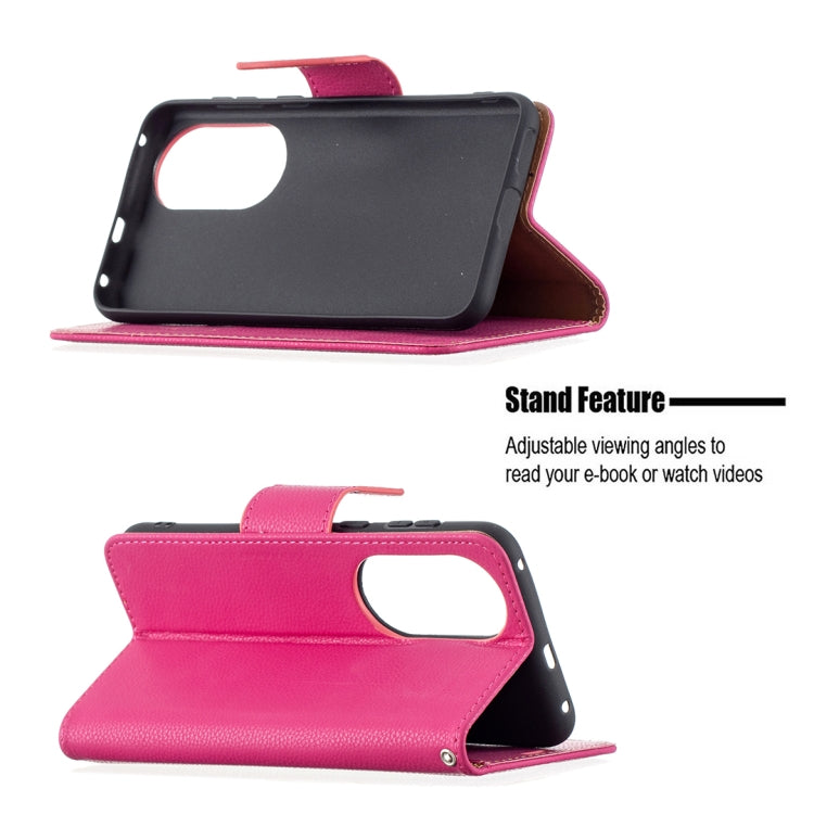 For Huawei P50 Litchi Texture Pure Color Horizontal Flip Leather Case with Holder & Card Slots & Wallet & Lanyard