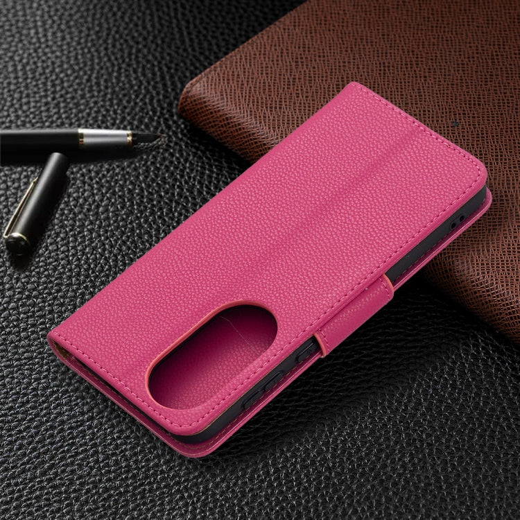 For Huawei P50 Litchi Texture Pure Color Horizontal Flip Leather Case with Holder & Card Slots & Wallet & Lanyard