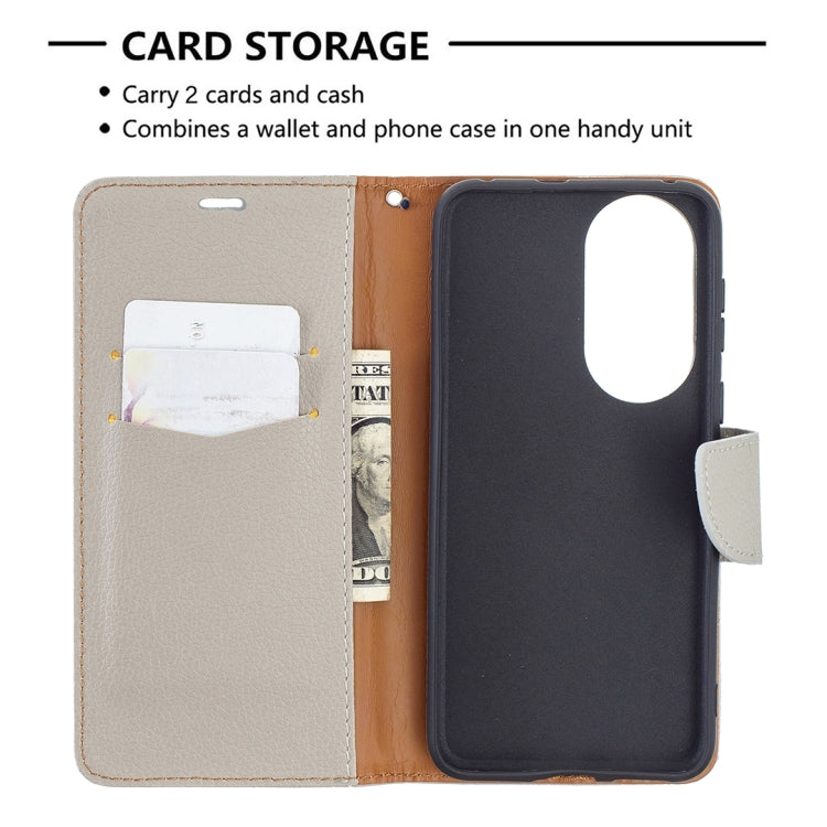 For Huawei P50 Litchi Texture Pure Color Horizontal Flip Leather Case with Holder & Card Slots & Wallet & Lanyard