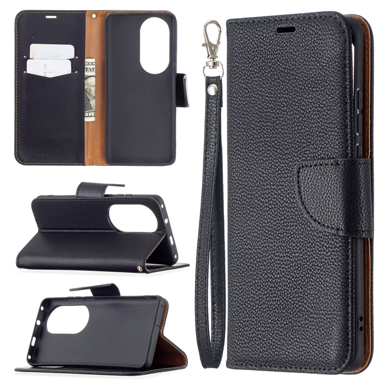 For Huawei P50 Pro Litchi Texture Pure Color Horizontal Flip Leather Case with Holder & Card Slots & Wallet & Lanyard