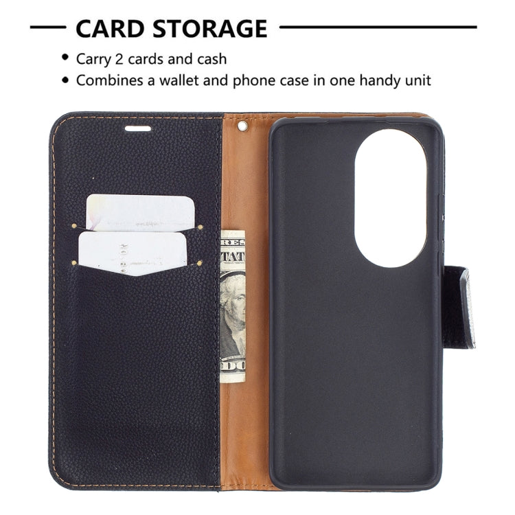 For Huawei P50 Pro Litchi Texture Pure Color Horizontal Flip Leather Case with Holder & Card Slots & Wallet & Lanyard