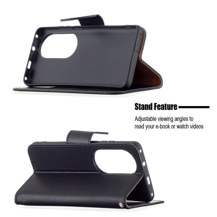 For Huawei P50 Pro Litchi Texture Pure Color Horizontal Flip Leather Case with Holder & Card Slots & Wallet & Lanyard