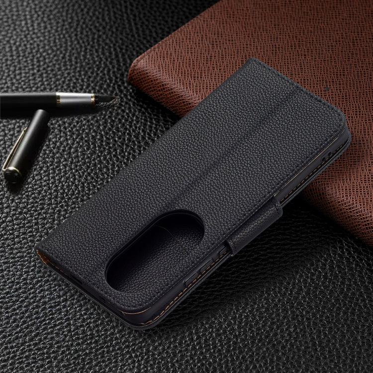 For Huawei P50 Pro Litchi Texture Pure Color Horizontal Flip Leather Case with Holder & Card Slots & Wallet & Lanyard