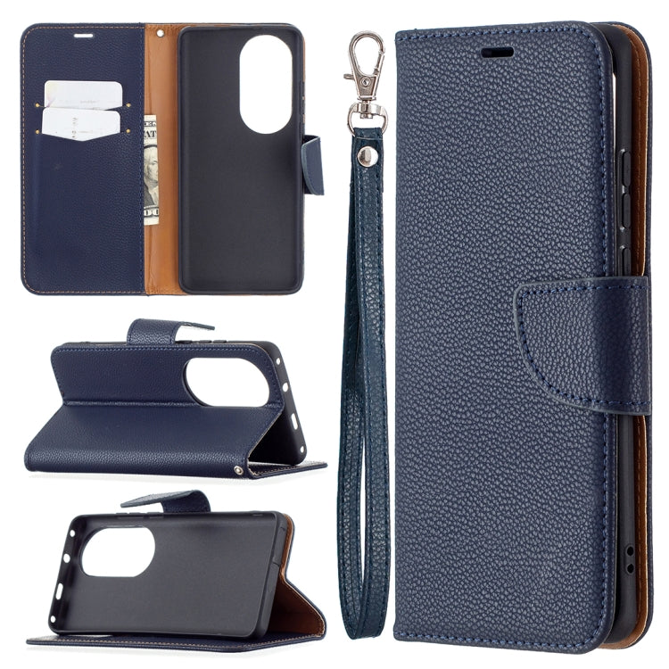 For Huawei P50 Pro Litchi Texture Pure Color Horizontal Flip Leather Case with Holder & Card Slots & Wallet & Lanyard