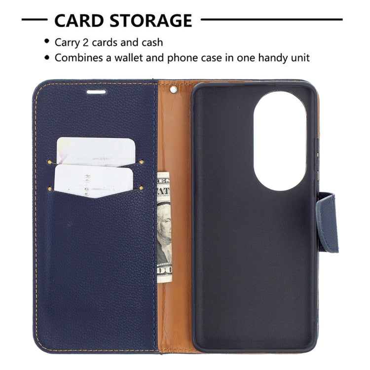 For Huawei P50 Pro Litchi Texture Pure Color Horizontal Flip Leather Case with Holder & Card Slots & Wallet & Lanyard