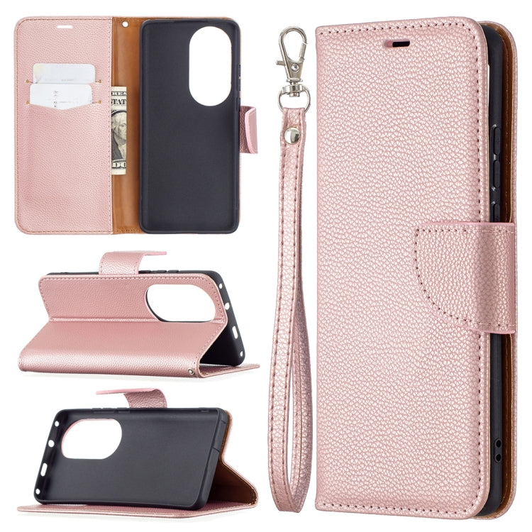 For Huawei P50 Pro Litchi Texture Pure Color Horizontal Flip Leather Case with Holder & Card Slots & Wallet & Lanyard