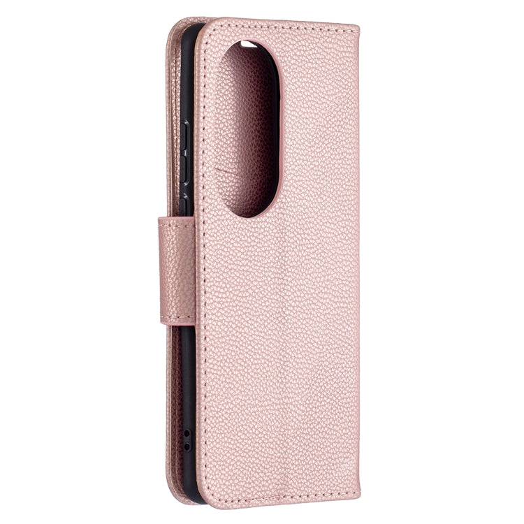 For Huawei P50 Pro Litchi Texture Pure Color Horizontal Flip Leather Case with Holder & Card Slots & Wallet & Lanyard