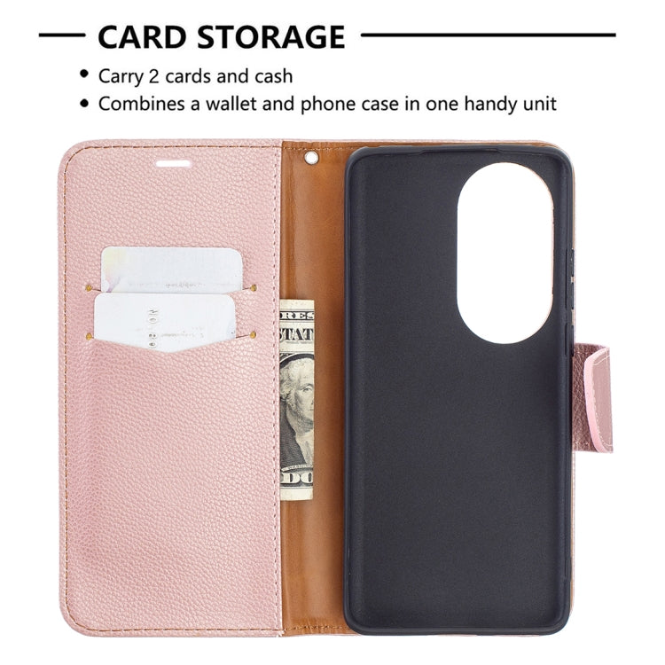 For Huawei P50 Pro Litchi Texture Pure Color Horizontal Flip Leather Case with Holder & Card Slots & Wallet & Lanyard