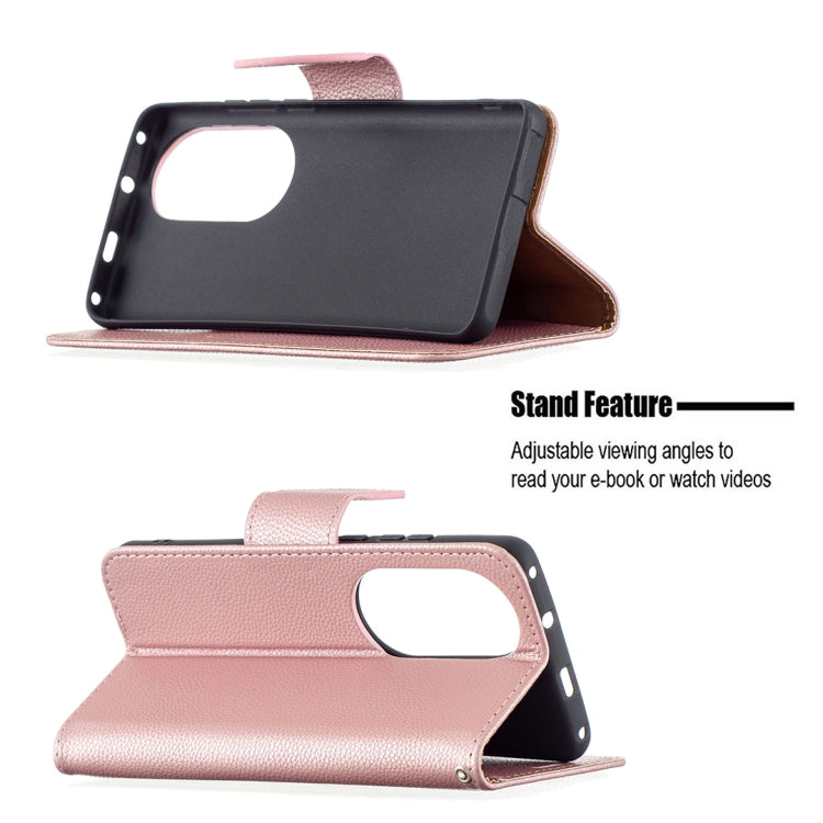 For Huawei P50 Pro Litchi Texture Pure Color Horizontal Flip Leather Case with Holder & Card Slots & Wallet & Lanyard
