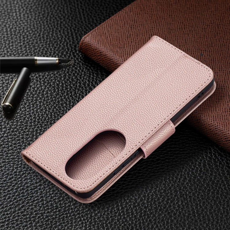 For Huawei P50 Pro Litchi Texture Pure Color Horizontal Flip Leather Case with Holder & Card Slots & Wallet & Lanyard