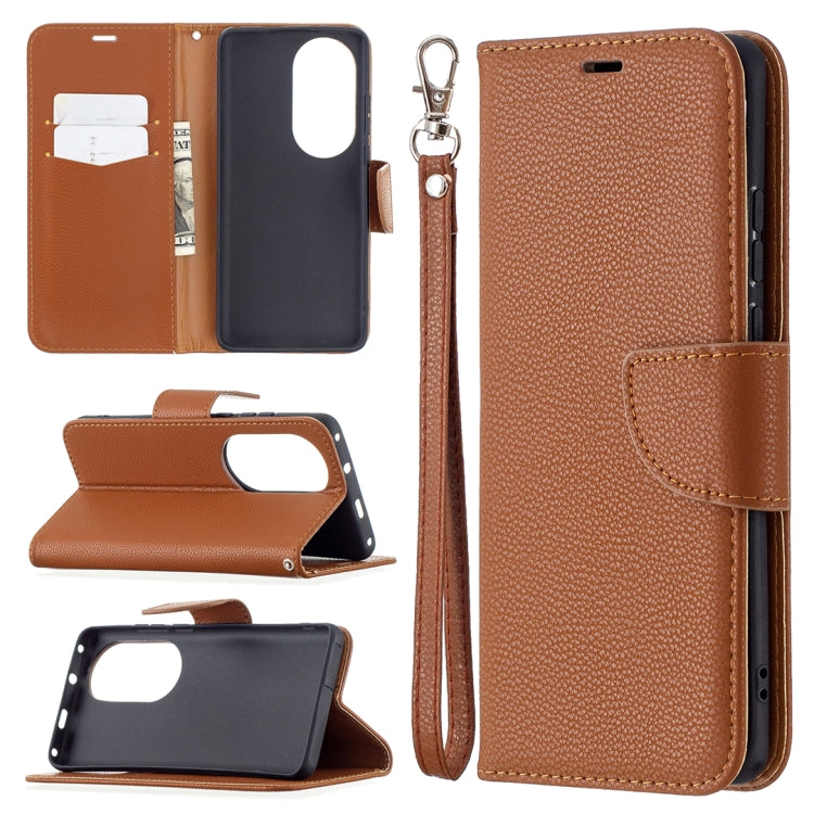 For Huawei P50 Pro Litchi Texture Pure Color Horizontal Flip Leather Case with Holder & Card Slots & Wallet & Lanyard