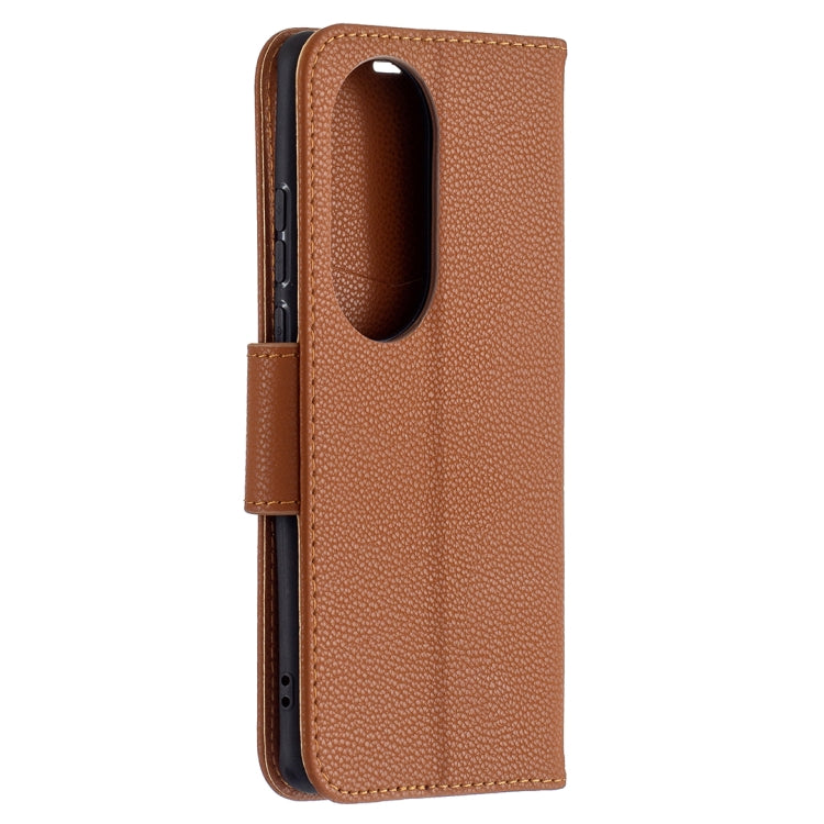 For Huawei P50 Pro Litchi Texture Pure Color Horizontal Flip Leather Case with Holder & Card Slots & Wallet & Lanyard
