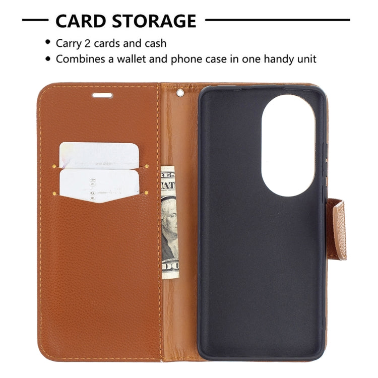 For Huawei P50 Pro Litchi Texture Pure Color Horizontal Flip Leather Case with Holder & Card Slots & Wallet & Lanyard