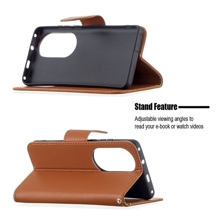 For Huawei P50 Pro Litchi Texture Pure Color Horizontal Flip Leather Case with Holder & Card Slots & Wallet & Lanyard