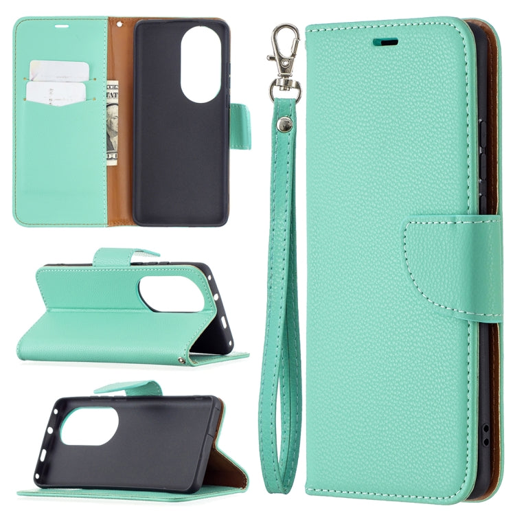 For Huawei P50 Pro Litchi Texture Pure Color Horizontal Flip Leather Case with Holder & Card Slots & Wallet & Lanyard