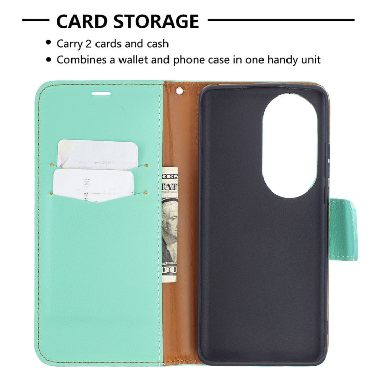 For Huawei P50 Pro Litchi Texture Pure Color Horizontal Flip Leather Case with Holder & Card Slots & Wallet & Lanyard