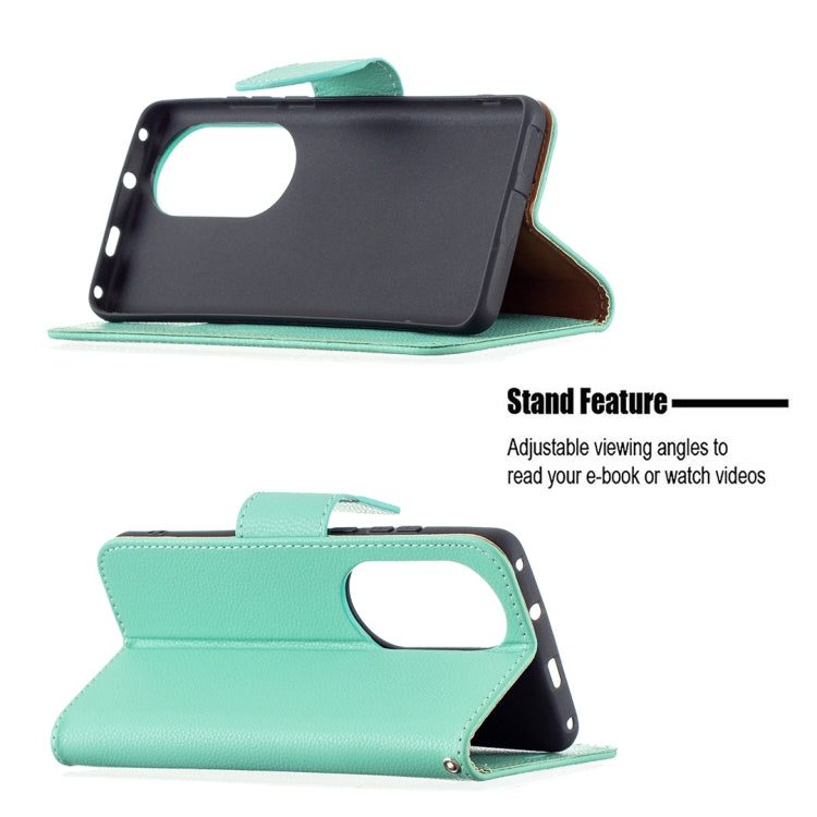 For Huawei P50 Pro Litchi Texture Pure Color Horizontal Flip Leather Case with Holder & Card Slots & Wallet & Lanyard