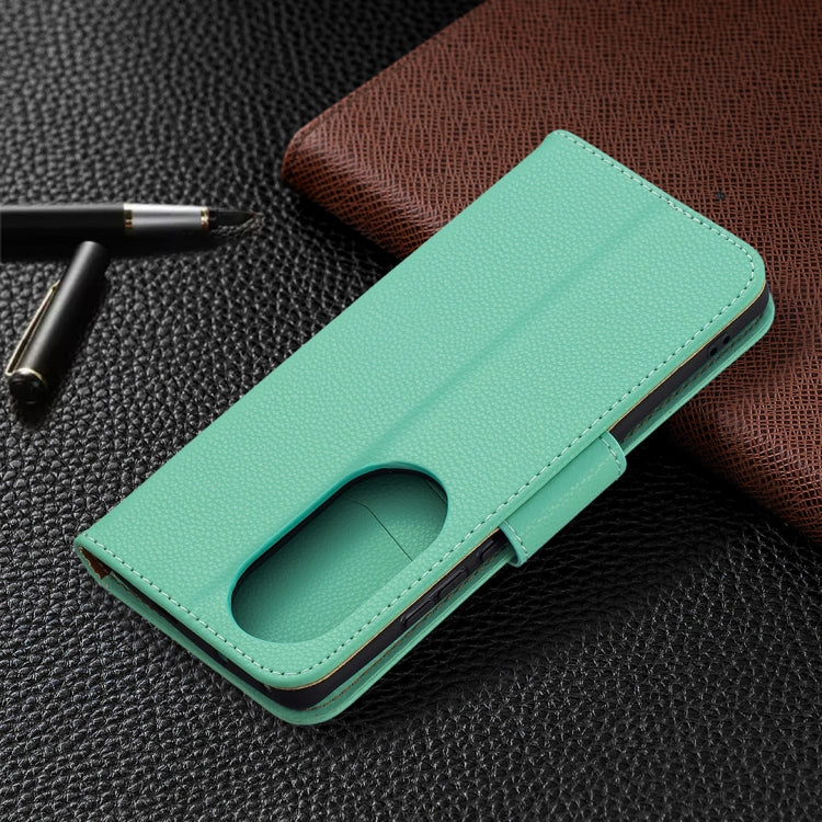 For Huawei P50 Pro Litchi Texture Pure Color Horizontal Flip Leather Case with Holder & Card Slots & Wallet & Lanyard